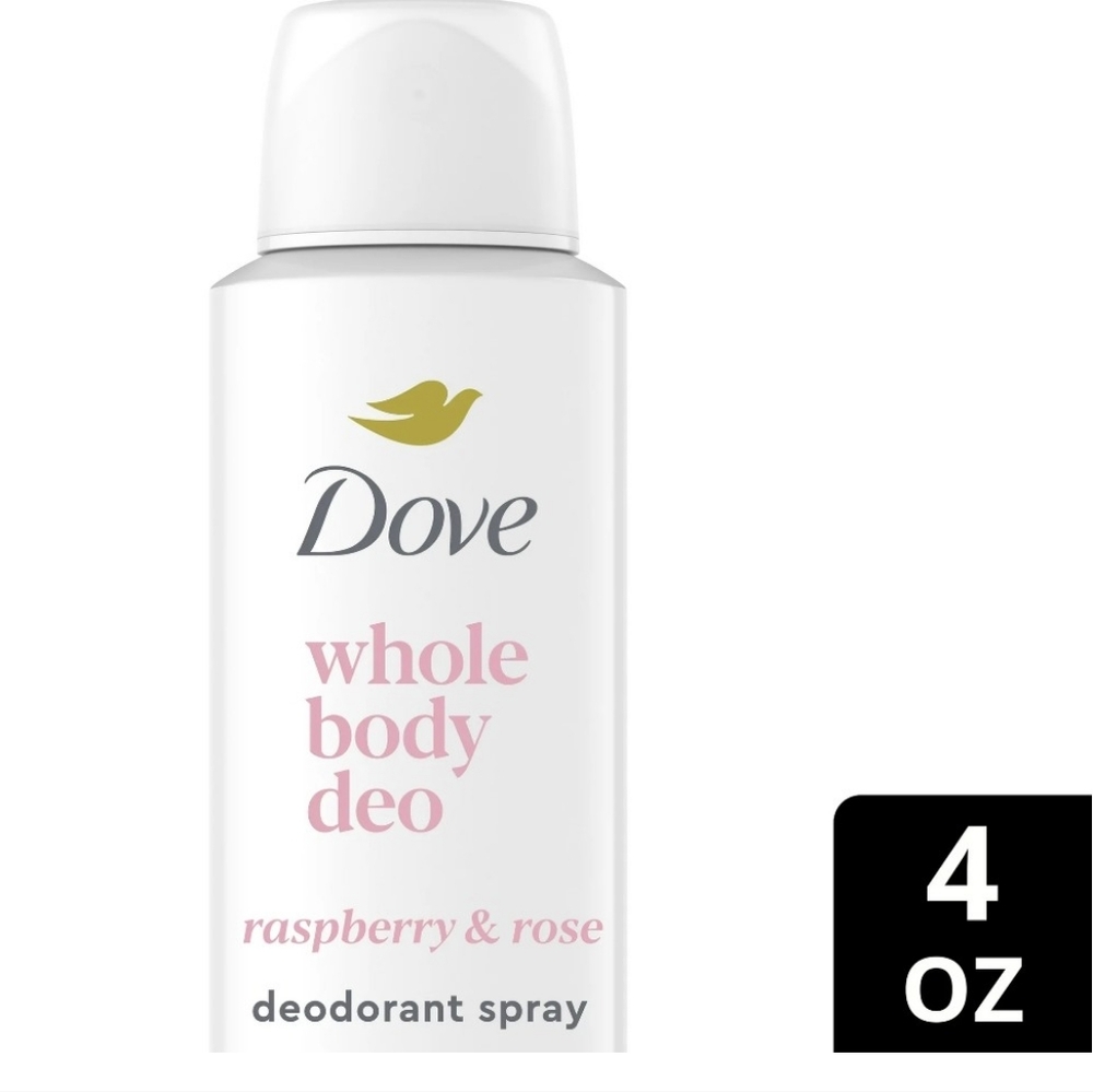 Dove Beauty Whole Body Deodorant Spray Raspberry & Rose Cooling - Aluminum-Free